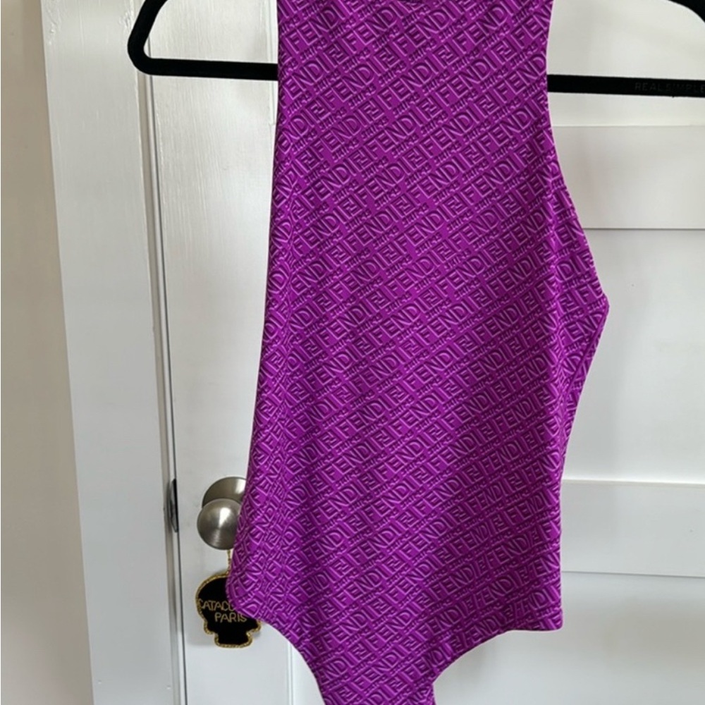 Purple Patterned Sleeveless Top
